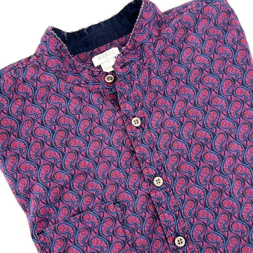 J. CREW Cotton Paisley‎ Pop-Over Top shirt size Small